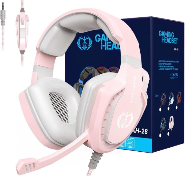Wired 3.5-head input Bluetooth earphones pink version A28